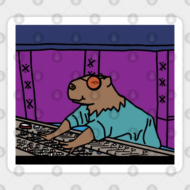 Music Producer Capybara Sticker by ellenhenryart